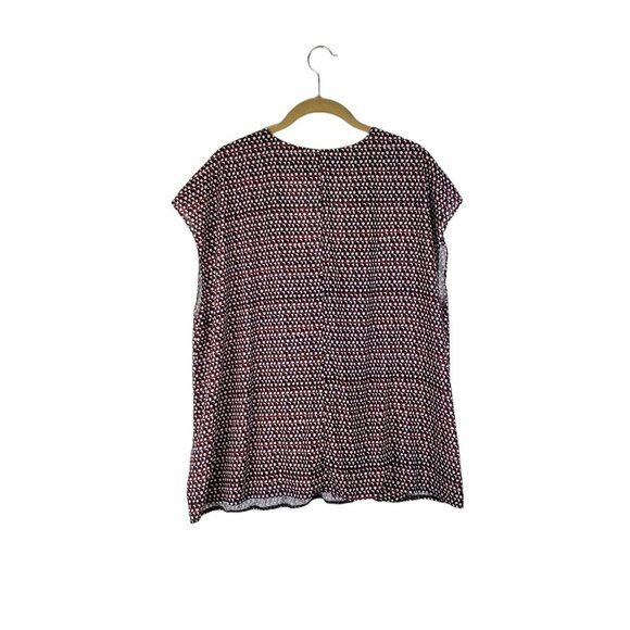 Eloquii Black White Red Dot Faux Wrap Crossover Surplice Career Blouse Size 18 - Picture 2 of 8